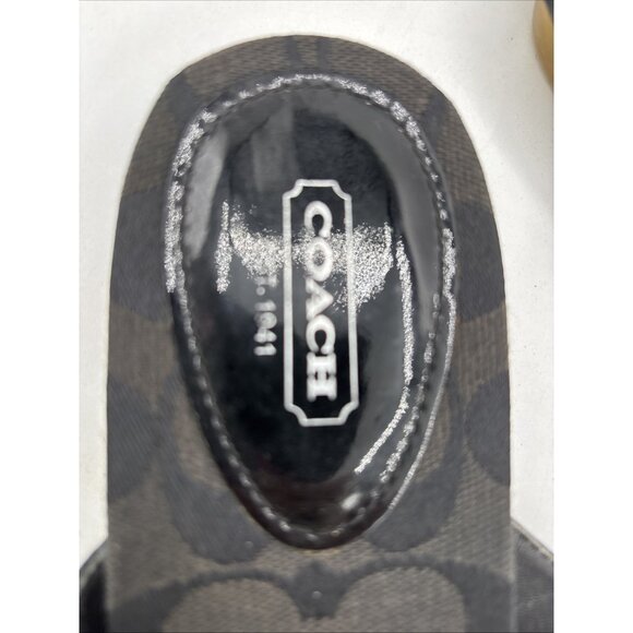 Coach black flat sandals with flower - womens 7.5 - Picture 6 of 7